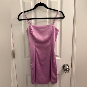 Sunday Best Satin Mini Dress with Spaghetti Straps